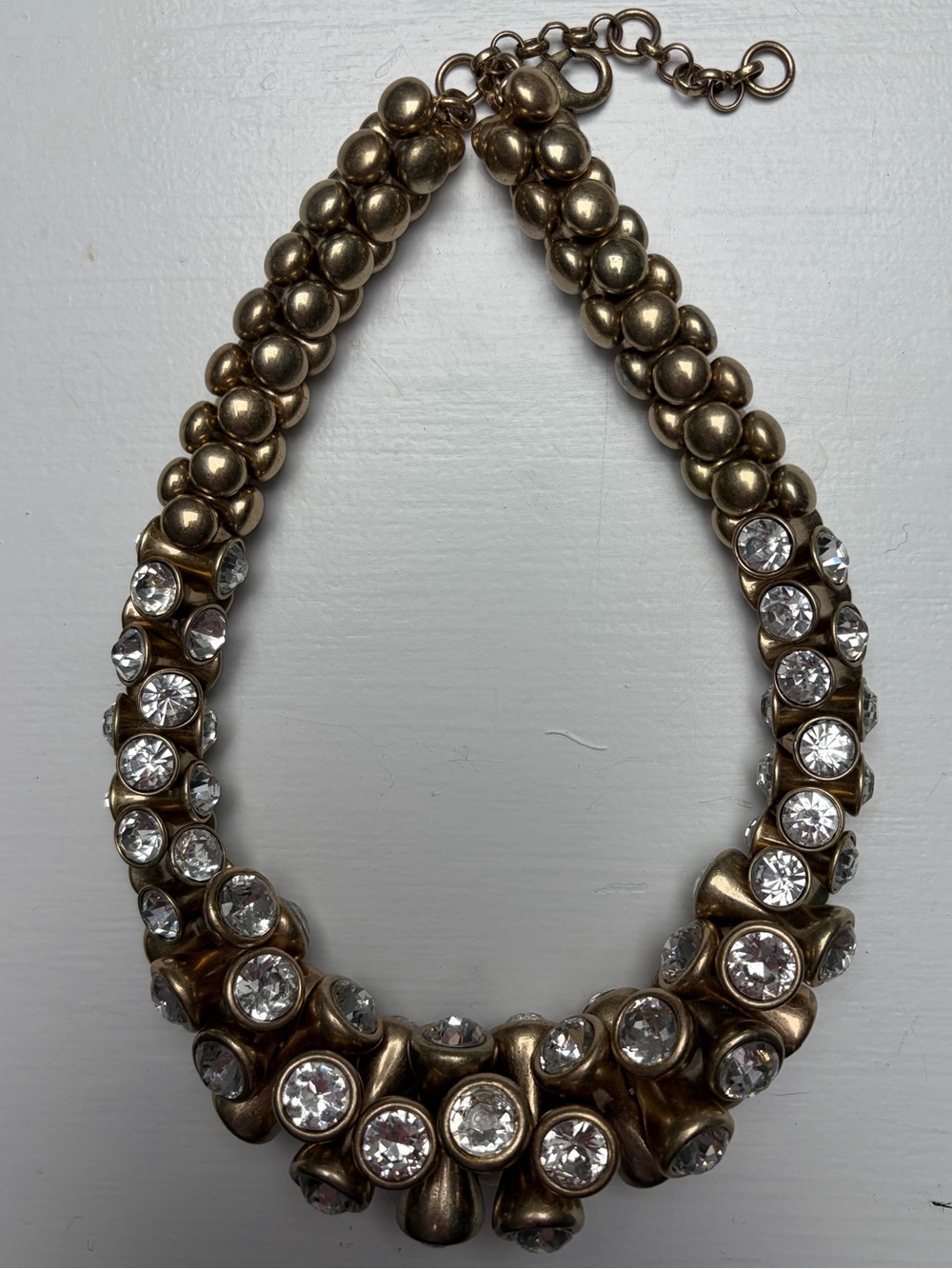 Statement Gold-Tone Crystal Collar Necklace